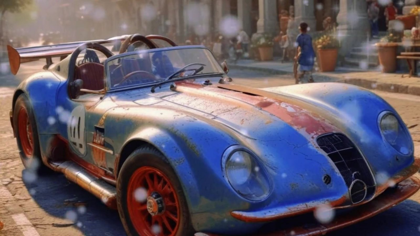 Classic Car Art Print, Retro Racer, Automotive Decor