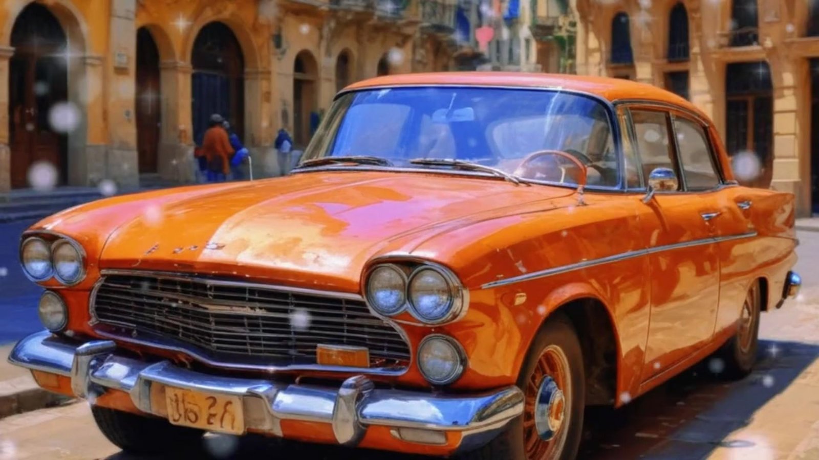 Retro Car Art Print, Oldtimer, Havana Style Decor